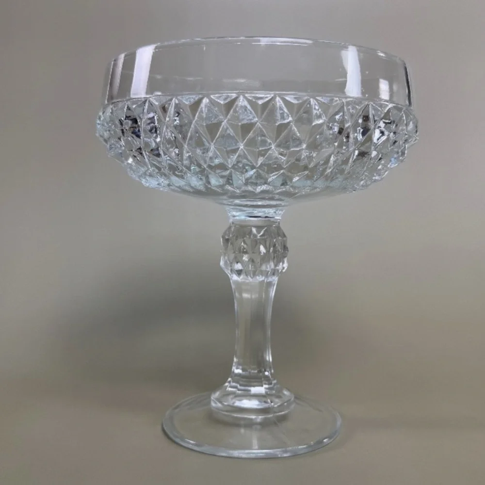 Indiana Glass VINTAGE Diamond Point Pedestal Clear Compote Serving Dish - Picture 6 of 14